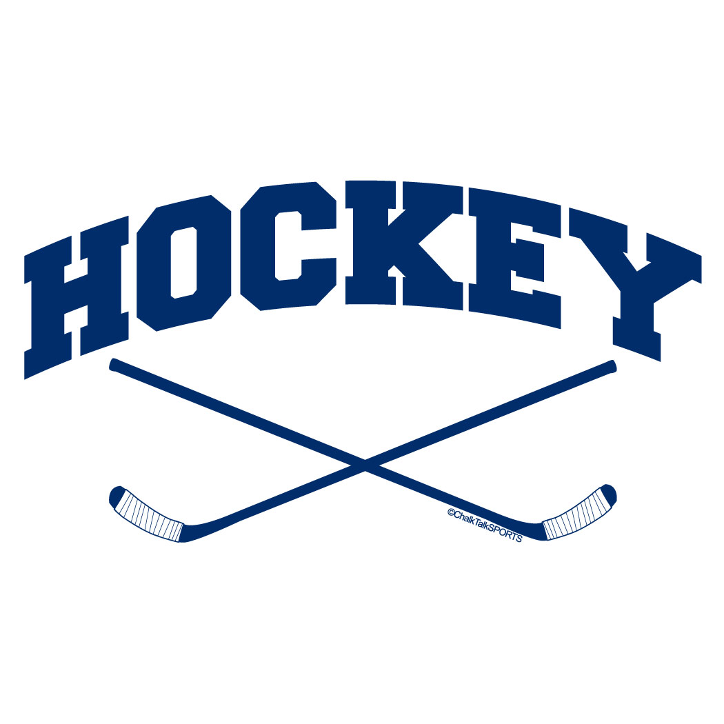 Hockey Crossed Sticks Logo Hockey Short Sleeve T-shirt | Hockey Tees