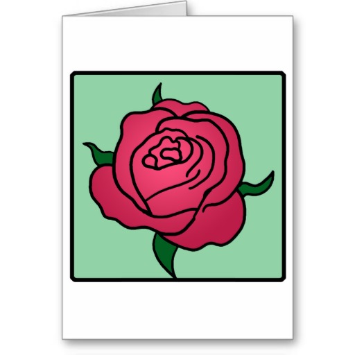 Cartoon Clip Art Valentine's Day Red Rose Flower Greeting Card ...