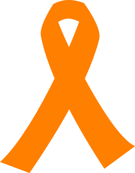 Orange Cancer Ribbon clip art - vector clip art online, royalty ...