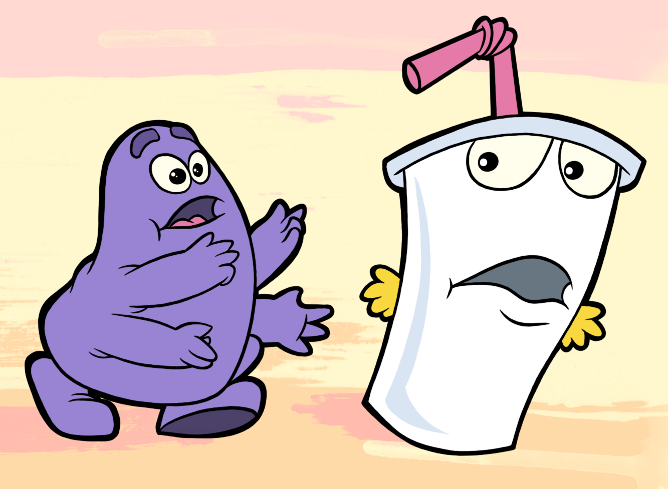 What are you drawing?: Grimace and Master Shake