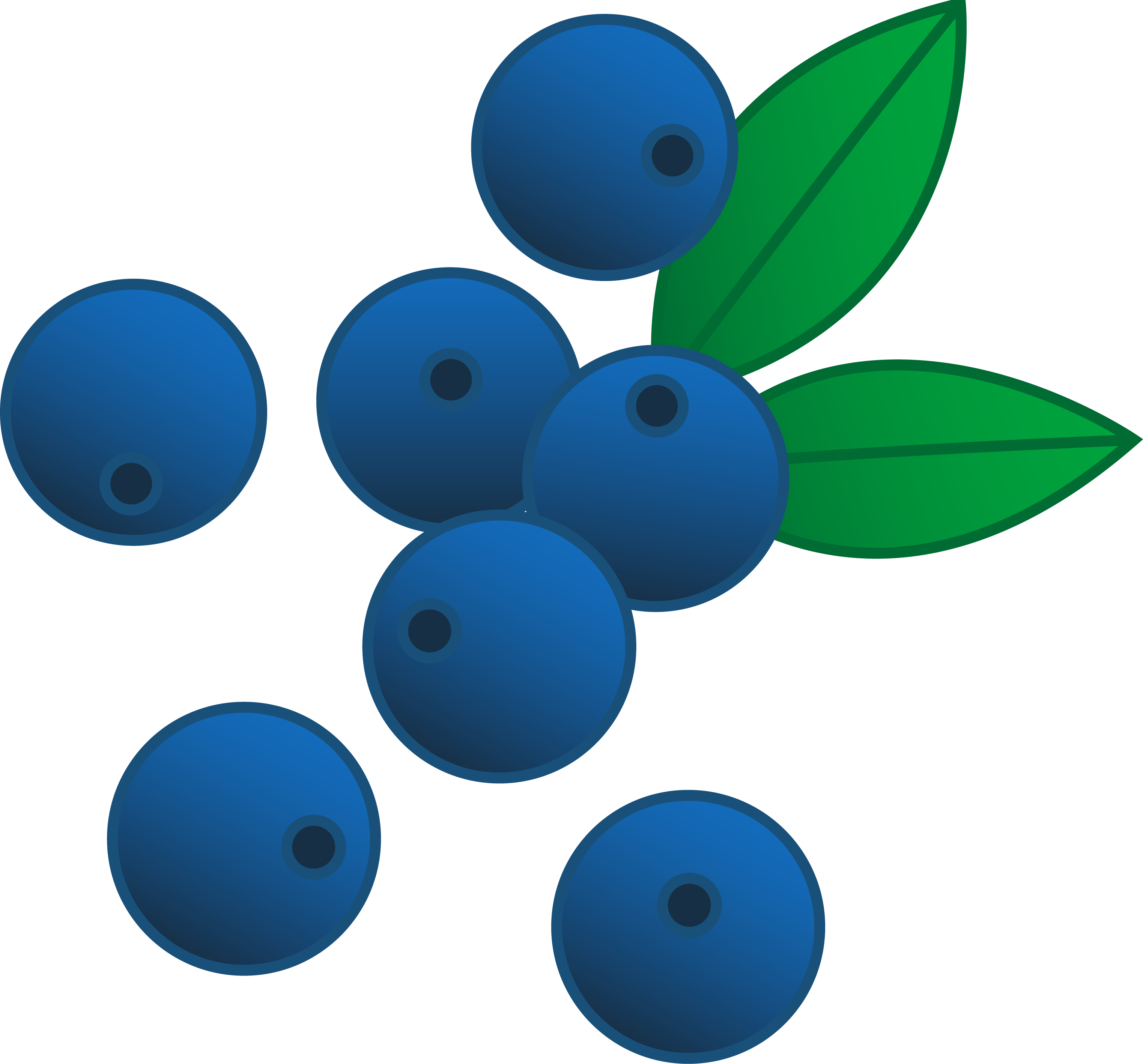 Blueberries Vector Illustration - Free Clip Art