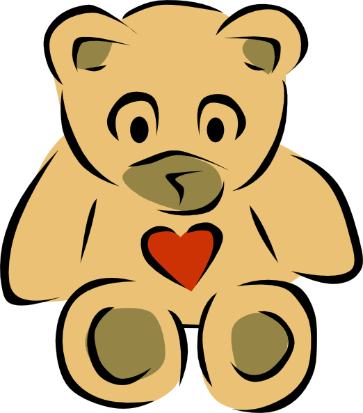 Teddy Bears With Hearts Clip Art at Clker.com - vector clip art ...