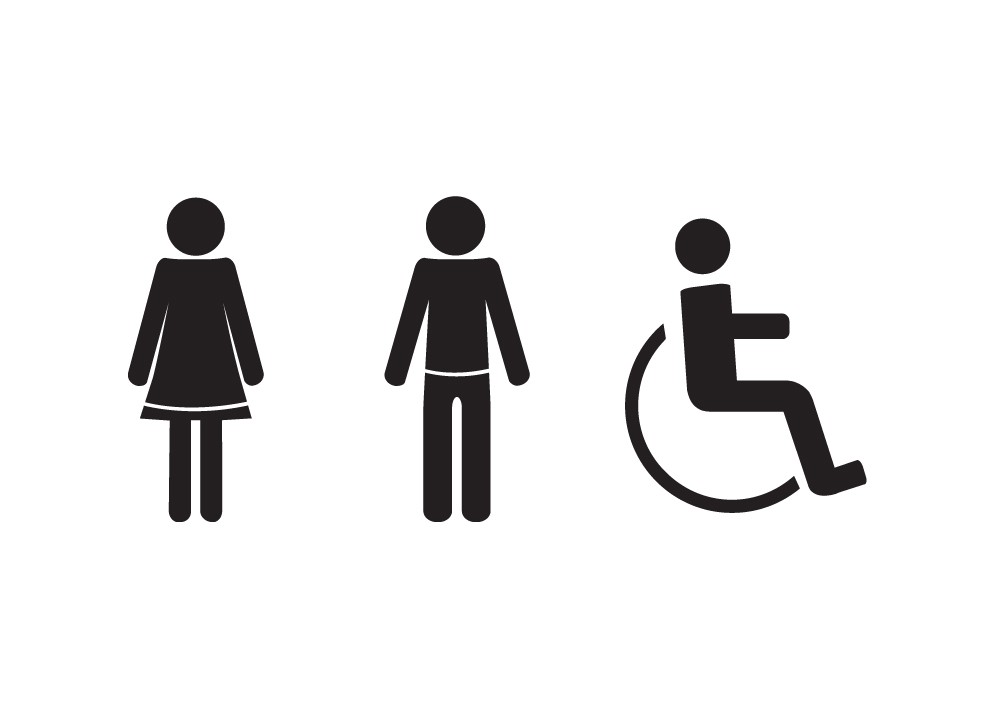 Toilet Stickers - Toilet Door Signs - Male / Female / Disabled ...