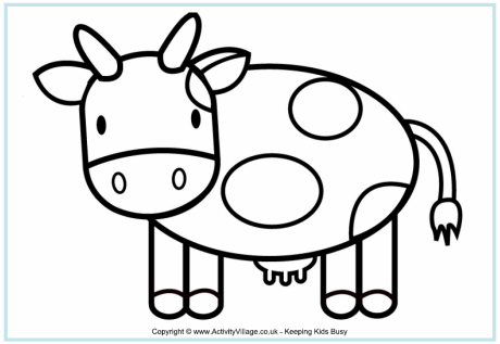Cow Tracing Page For Kids