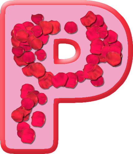 Presentation Alphabets: Rose Petals Letter P