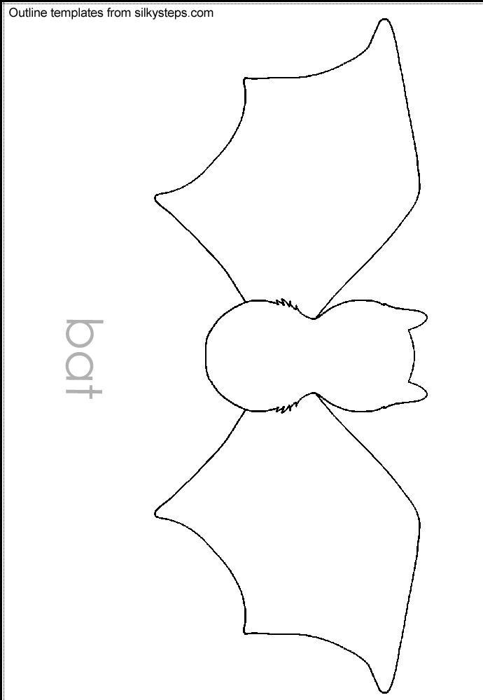 Bat flying outline template