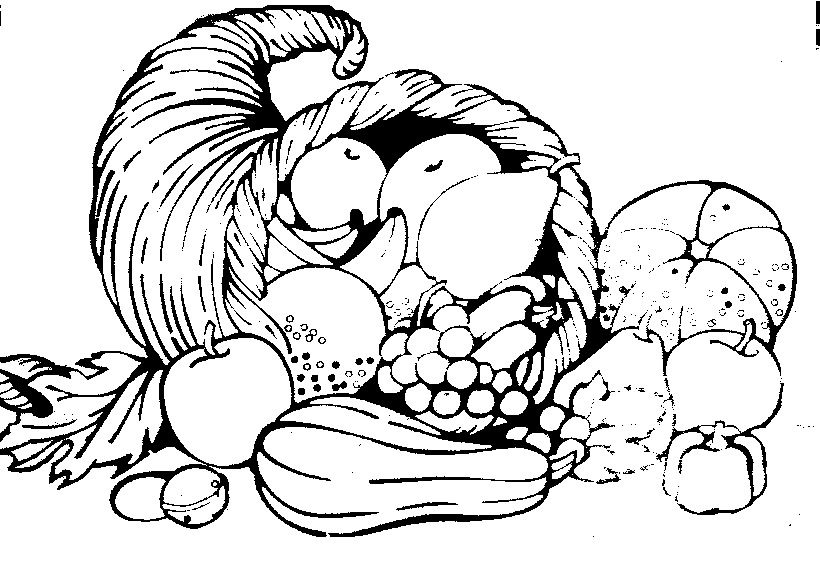 Fruit And Vegetables Clipart Black White Quote