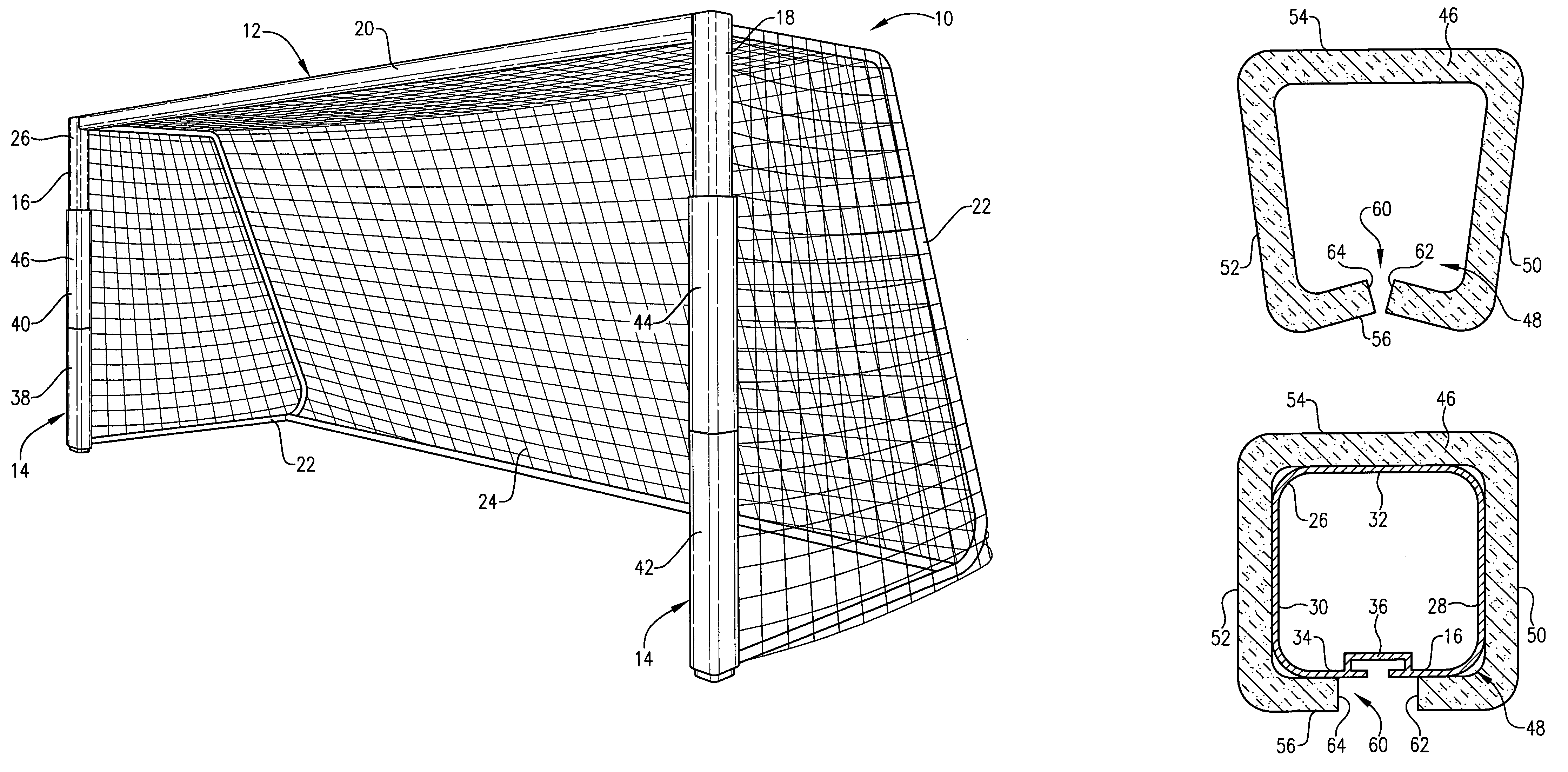 Patent US7150690 - Soccer goal padding - Google Patents