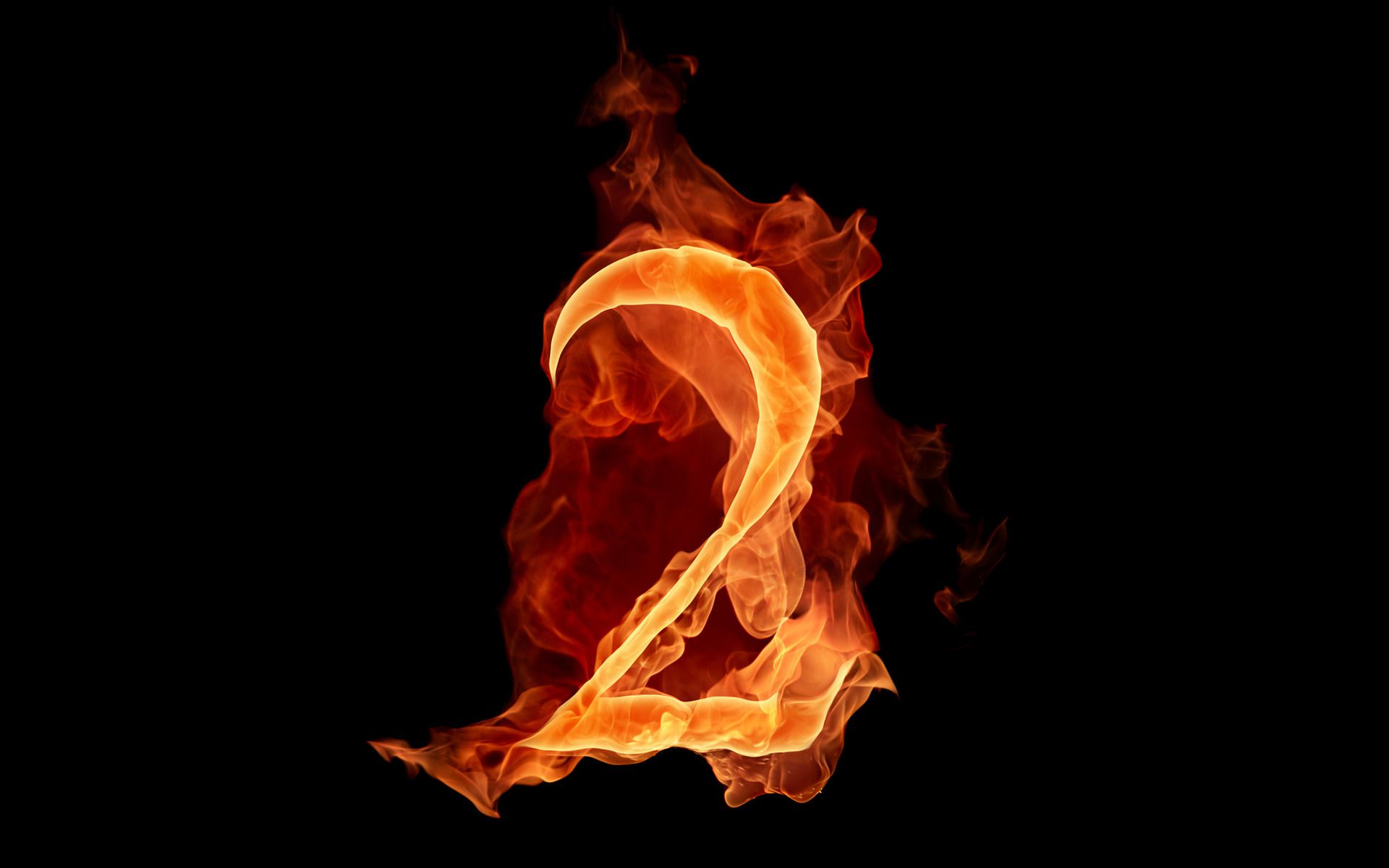 Flaming Fiery Number 2 Wallpaper - Download Wallpapers In HD ...