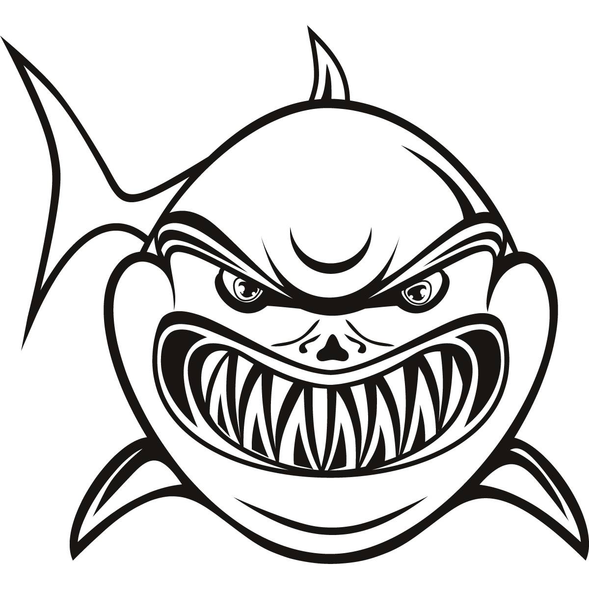 Раскраска акула с зубами