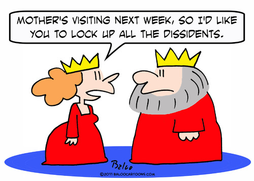 dissidents king queen mother loc By rmay | Politics Cartoon | TOONPOOL