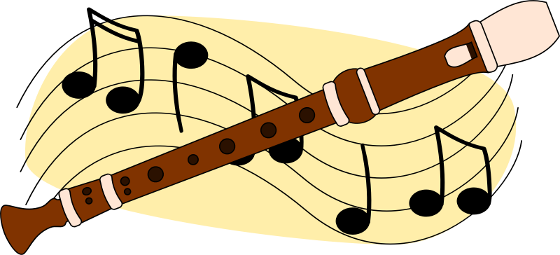 Clipart - Recorder and music