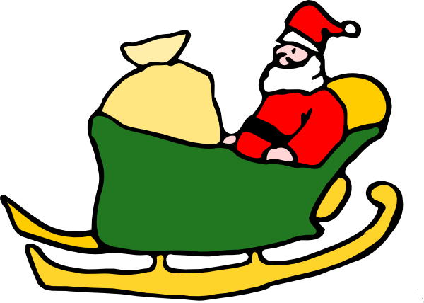 Fen Santa In His Sleigh clip art Free Vector / 4Vector