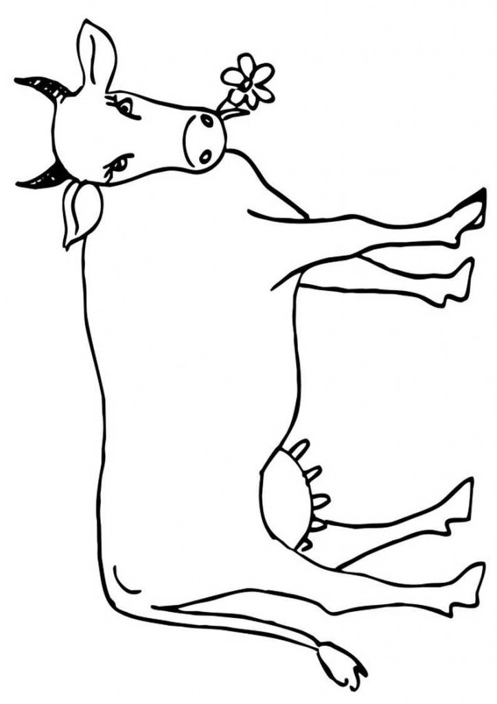 Printing Cow Coloring Pages Animal Farm Cattle Calf Sheet For Kids