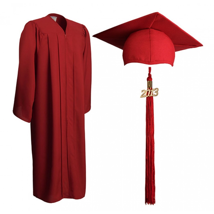 Matte Red Cap, Gown & Tassel | GraduationSource Products | Pinterest