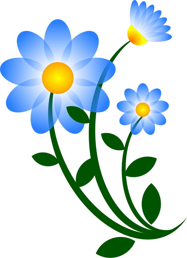 Blue Flower Motif SVG Vector file, vector clip art svg file ...