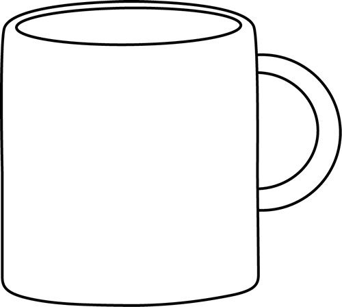 Black and White Mug Clip Art - Black and White Mug Image