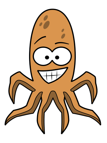Drawing a cartoon octopus