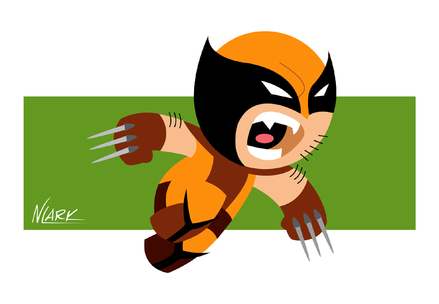 Fashion and Action: Too Cute Wolverine Art Tuesday