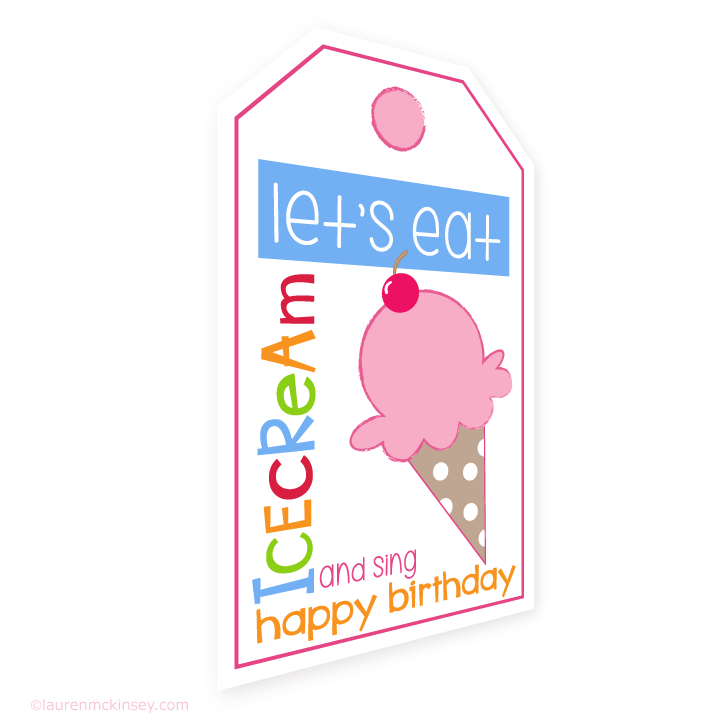 complete collection{let's scream for icecream birthday gift tags ...