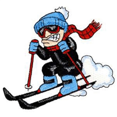 Embroidery Design: Cartoon Skier from Oklahoma Embroidery