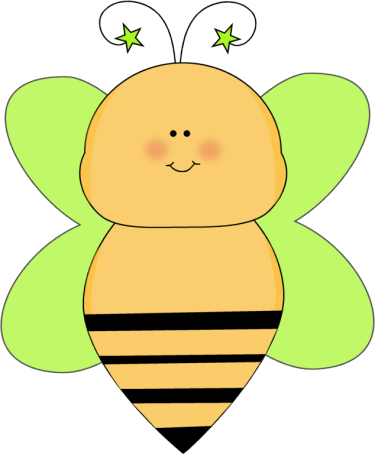Bee with Green Star Antenna Clip Art - Bee with Green Star Antenna ...