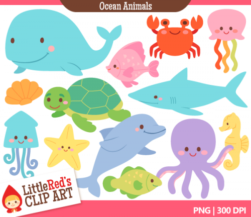 Pix For > Clipart Ocean Animals