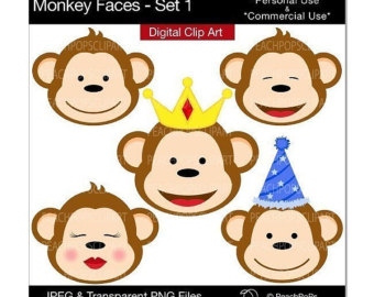 Items similar to Cute Monkey Boy Clipart - INSTANT DOWNLOAD ...