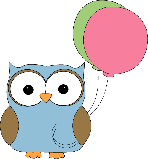 Owl With Balloons Clip Art - Owl With Balloons Image