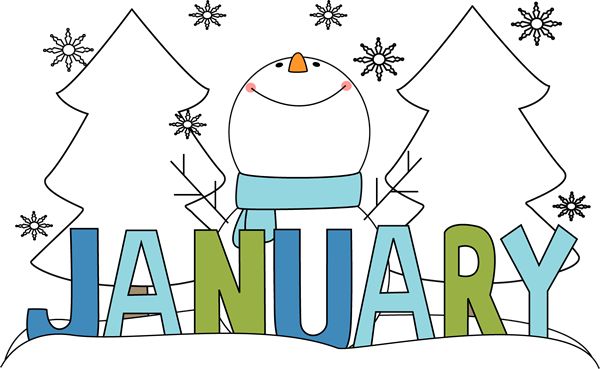 Month of January Snowman Clip Art | Months of the year clip arts | Pi…