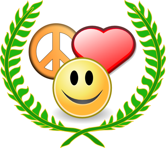 clipartist.net » Clip Art » peace love and happyness award black ...