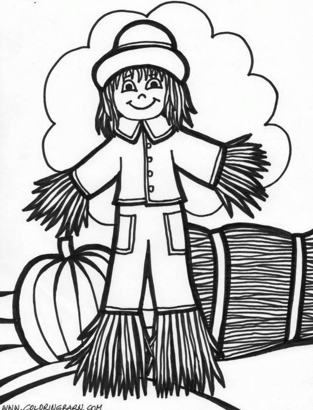 Thanksgiving Printable Coloring Pages Scarecrow Pictures To 89329 ...