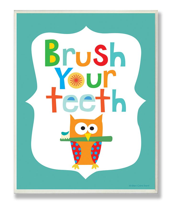 Blue 'Brush Your Teeth' Wall Art