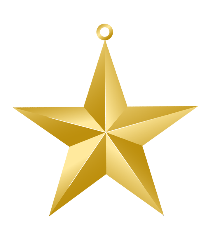 Christmas Gold Star Ornament PNG Picture