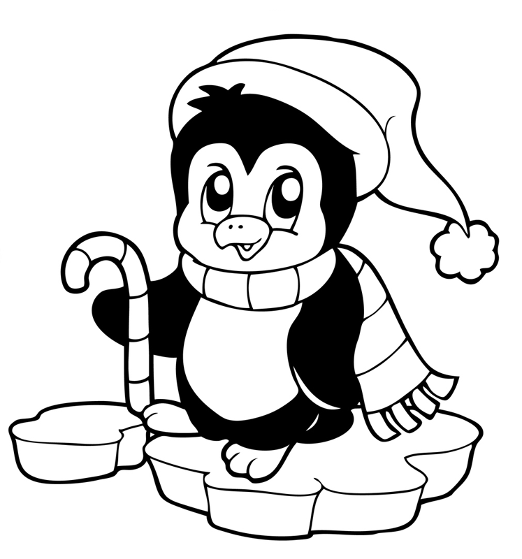 Cute Christmas Penguin Coloring Pages Images & Pictures - Becuo