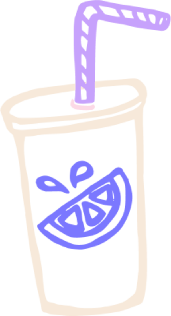 lemonade juice cup straw drink juice - vector Clip Art