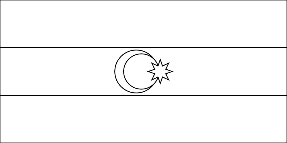 Azerbaijan Black White Line Flag ...
