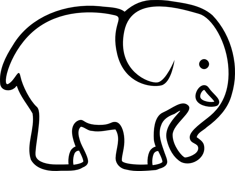 d elephant lemmling black white line art hunky dory SVG colouringbook.