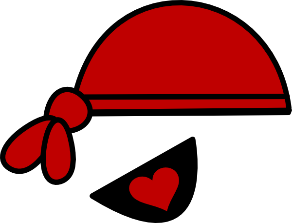 Red Pirate Hat And Heart Eyepatch clip art - vector clip art ...