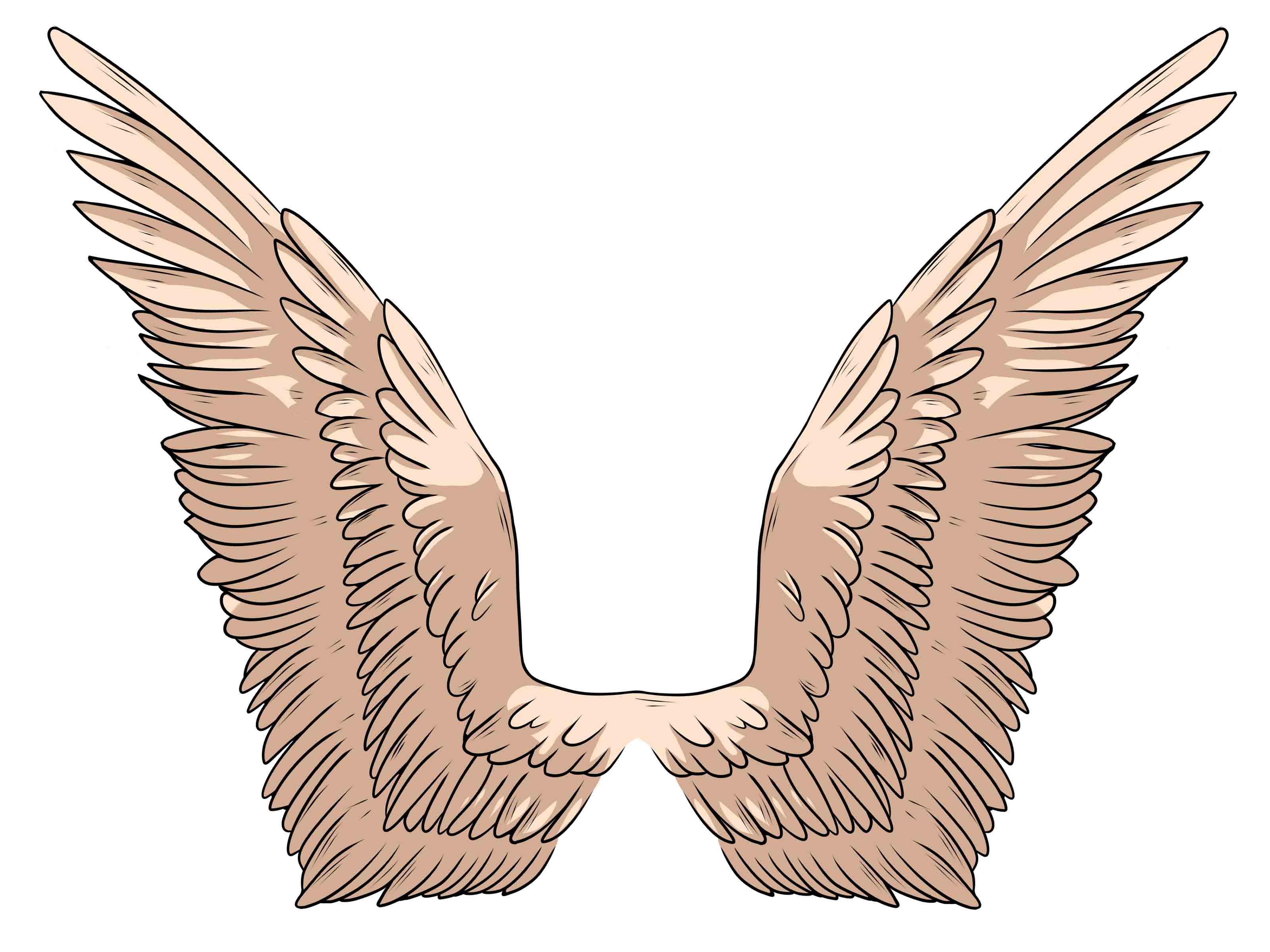 Simple Angel Wings Drawing - Cliparts.co