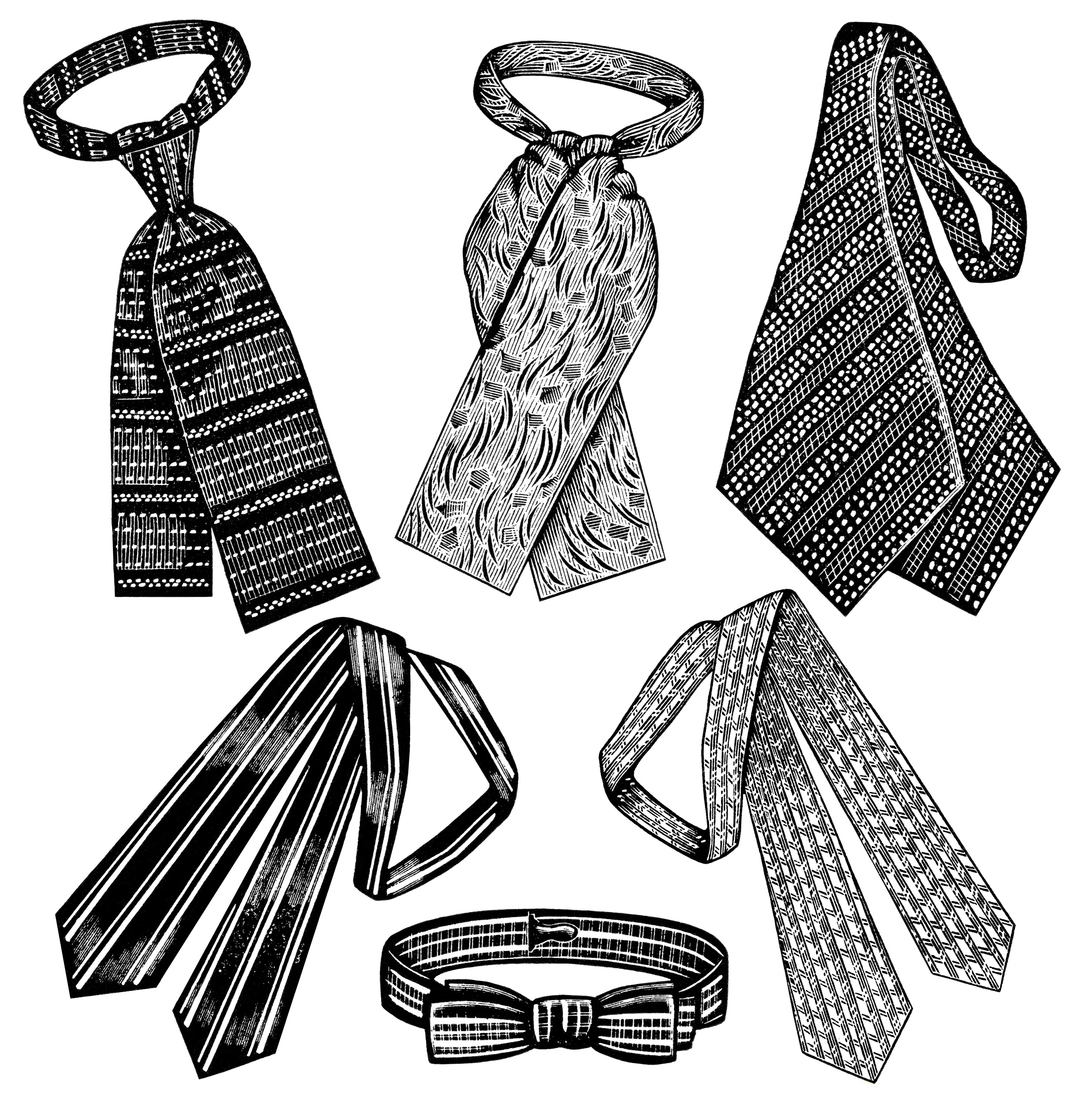 Victorian Men's Neckties ~ Free Clip Art | Old Design Shop Blog