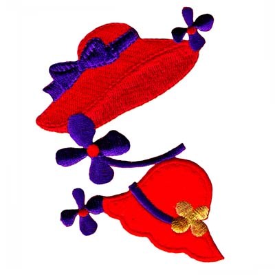 Red Hats and Flowers Iron On Red Hat Society Patch Applique