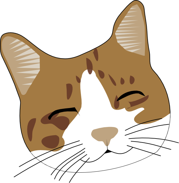 Happy Cat Face clip art - vector clip art online, royalty free ...