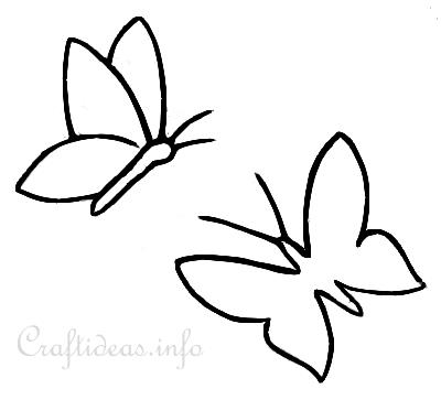 Butterfly Templates or Coloring Book Page for Kids