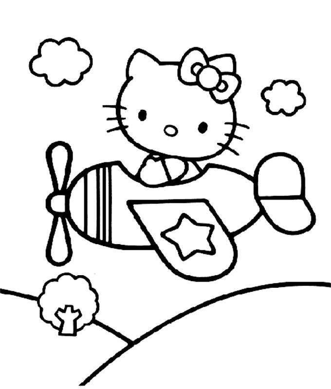 Hello kitty airplane coloring pages | Kids: Coloring - Malvorlagen - …