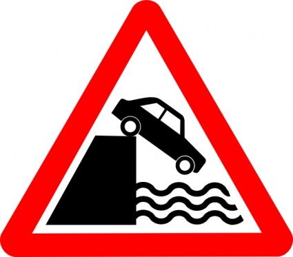 Caution Cliff Water clip art - Download free Transport vectors