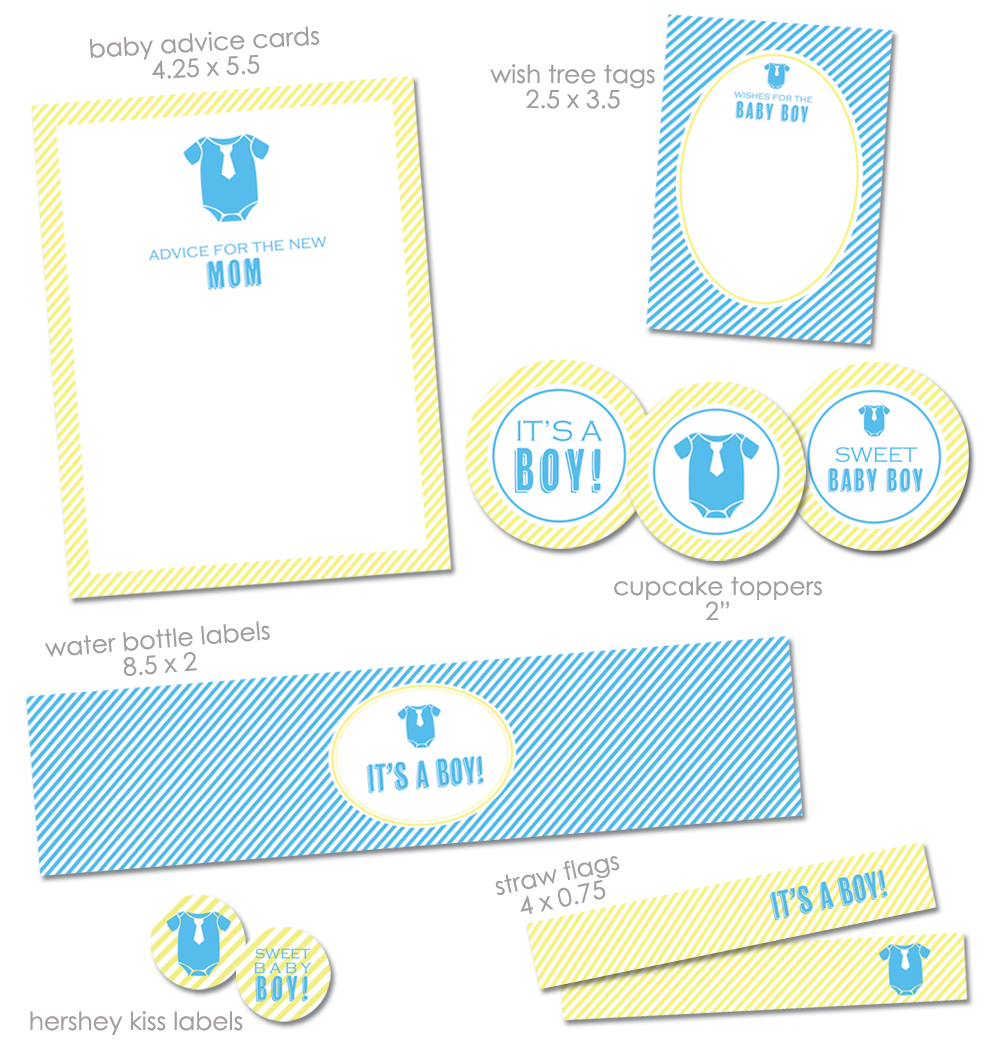 FREE "It's a Boy" Baby Shower Printables from Green Apple Paperie ...