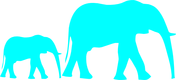 Mom And Baby Elephant Blue clip art - vector clip art online ...