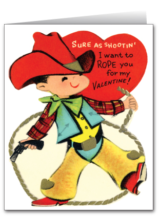 Cowboy Vintage Retro Valentine's Day Card [VAL105] : Custom ...
