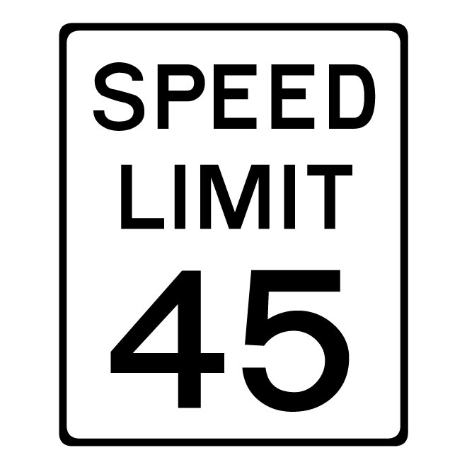 SPEED LIMIT 45 VECTOR SIGN - Download at Vectorportal